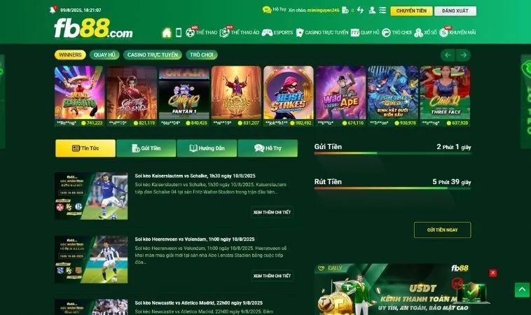 Đa dạng các thể loại game để trải nghiệm tại nhà cái FB88