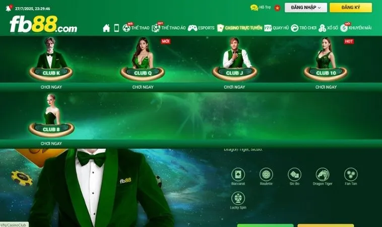 Nhà cái FB88 có nhiều sảnh live casino cho người chơi lựa chọn
